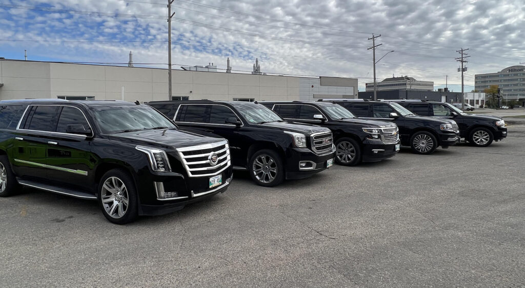vehicles standing in a row