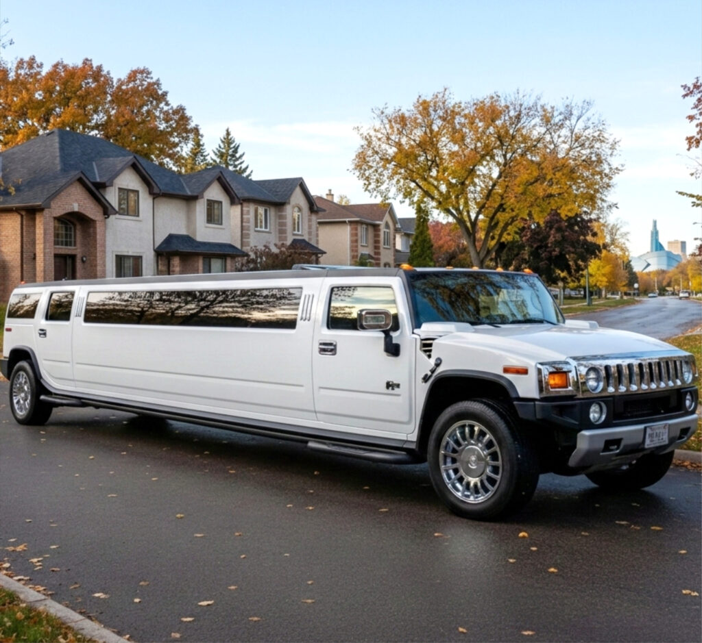 White Hummer Stretch Limousine Service in Winnipeg